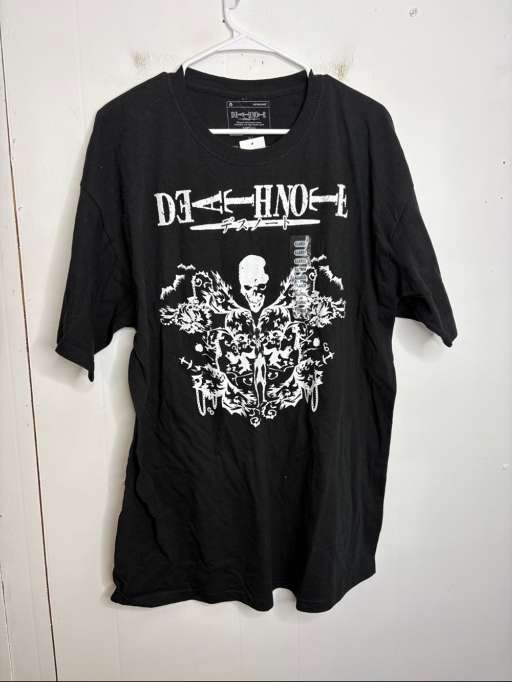 Death Note Shirt Mens Extra Large Double Sided Graphic Tee Anime Skull Bones
